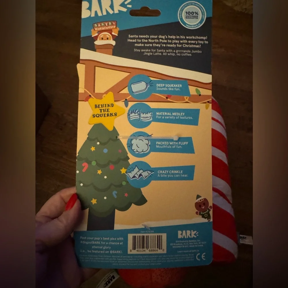 Bark Box XL Puppermint mocha latte dog toy NEW